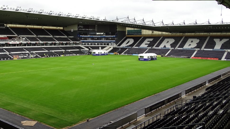 Derby County, SIS Pitches, football pitch, hybrid pitch, reinforced natural turf, fast pitch installation