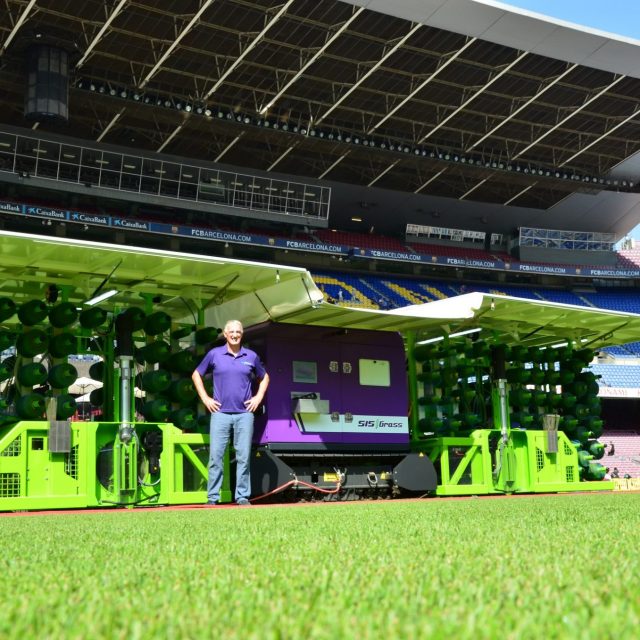 SISGrass electric machine at FC Barcelona George Mullan