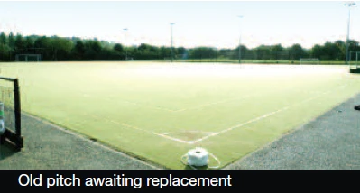 old synthetic pitch